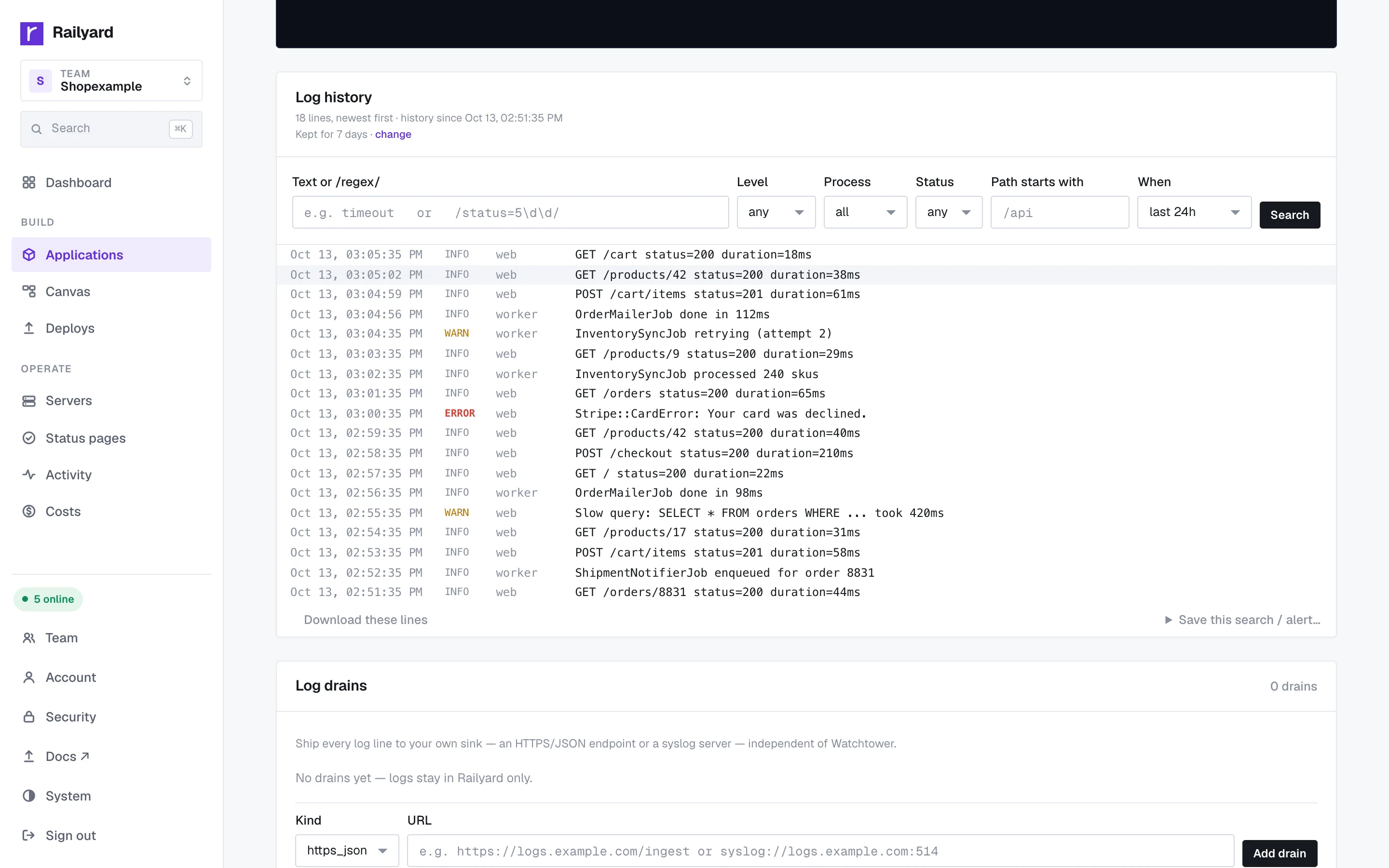 Logs, métriques et alertes.